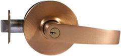 Sargent - Entry Lever Lockset - 2-3/4" Back Set, Steel, Satin Bronze Finish - USA Tool & Supply