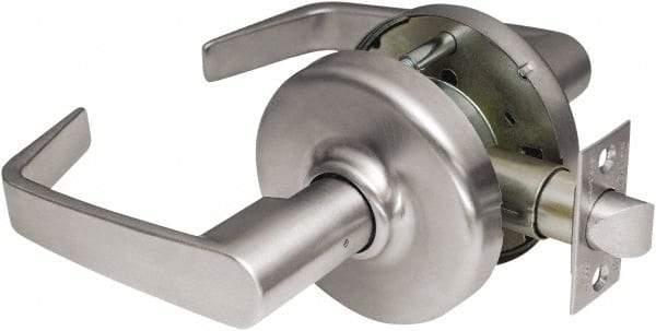 Corbin Russwin - Passage Lever Lockset - 2-3/4" Back Set, Steel, Brushed Chrome Finish - USA Tool & Supply