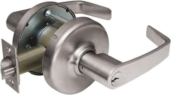 Corbin Russwin - Passage Lever Lockset - 2-3/4" Back Set, Steel, Brushed Chrome Finish - USA Tool & Supply