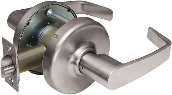 Corbin Russwin - Passage Lever Lockset - 2-3/4" Back Set, Steel, Brushed Chrome Finish - USA Tool & Supply