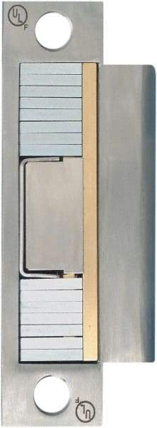 Securitron - 4.88" Long x 1-1/4" Wide, Stainless Steel Finish, Electric Door Strike - 24 VDC, Corded Power, Zinc Alloy - USA Tool & Supply