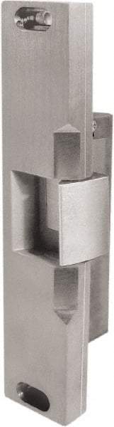 Hes - 13.38" Long x 3/4" Wide, Satin Stainless Steel Finish, Electric Door Strike - 12/24 VDC, Corded Power, Zinc Alloy - USA Tool & Supply
