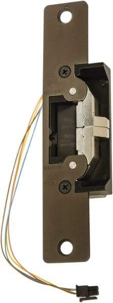Adams Rite - 4.88" Long x 1-1/4" Wide, Dark Bronze Anodized Aluminum Finish, Electric Door Strike - 24 Volt, VDC Power, Zinc Alloy - USA Tool & Supply