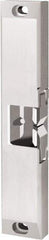 Hes - 9" Long x 3/4" Wide, Satin Stainless Steel Finish, Electric Door Strike - 12/24 VDC, VAC/VDC Power, Zinc Alloy - USA Tool & Supply