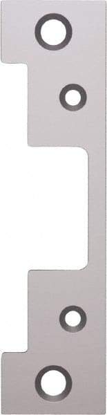 Hes - 4.88" Long x 1.06" Wide, Satin Stainless Steel Finish, Electric Door Strike Faceplate - 1, Electric Power, Zinc Alloy - USA Tool & Supply