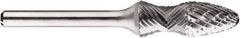 SGS Pro - 1/2" Cut Diam, 1/4" Shank Diam, Tree with Radius Head Double Cut Burr - Carbide, Radius End, 1-1/4" LOC, 1-1/4" OAL - USA Tool & Supply
