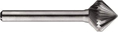 SGS Pro - 5/8" Cut Diam, 1/4" Shank Diam, Cone Head Single Cut Burr - Carbide, Point End, 5/8" LOC, 5/8" OAL - USA Tool & Supply