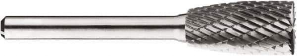 SGS Pro - 1/2" Cut Diam, 1/4" Shank Diam, Cylinder with End Cut Head Double Cut Burr - Carbide, End Cut End, 1" LOC, 1" OAL - USA Tool & Supply