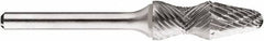 SGS Pro - 1/2" Cut Diam, 1/4" Shank Diam, Taper Head Double Cut Burr - Carbide, Radius End, 1-1/4" LOC, 1-1/4" OAL - USA Tool & Supply