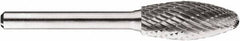 SGS Pro - 1/2" Cut Diam, 1/4" Shank Diam, Tree with Radius Head Double Cut Burr - Carbide, Radius End, 1-1/4" LOC, 1-1/4" OAL - USA Tool & Supply
