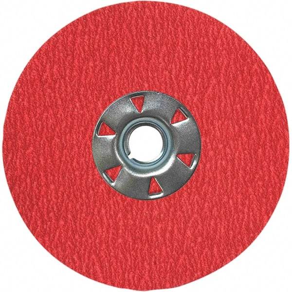 VSM - 4-1/2" Diam 7/8" Hole 24 Grit Fiber Disc - Very Coarse Grade, Ceramic, 13,000 Max RPM, Series XF870 - USA Tool & Supply