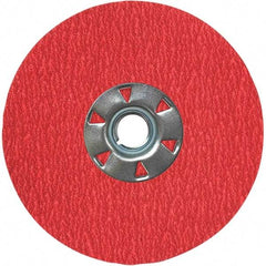 VSM - 4-1/2" Diam 7/8" Hole 24 Grit Fiber Disc - Very Coarse Grade, Ceramic, 13,000 Max RPM, Series XF870 - USA Tool & Supply