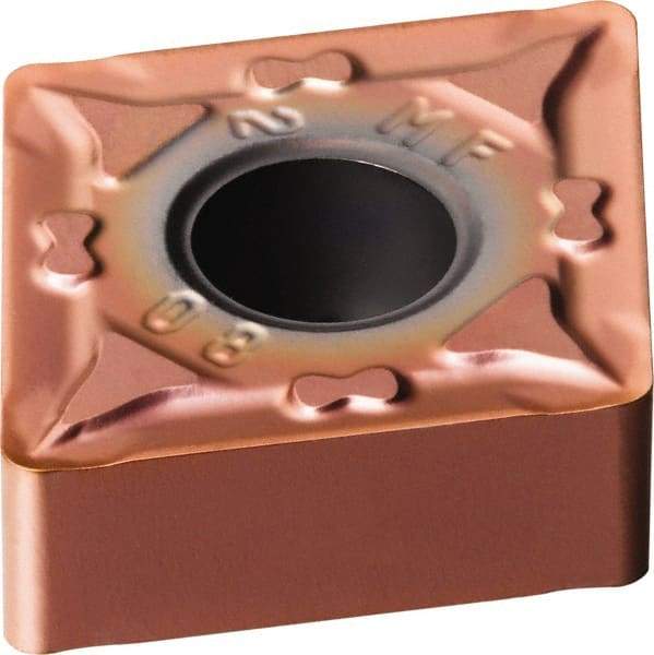 Sandvik Coromant - CNMG432 MF Grade 1125 Carbide Turning Insert - TiAlN/AlCr2O3 Finish, 80° Diamond, 1/2" Inscr Circle, 3/16" Thick, 1/32" Corner Radius - USA Tool & Supply