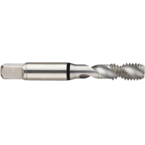 ‎4-48 2FL 2B Cobalt Spiral Flute Semi-Bott Black Ring Tap-Bright Finish-45 Degree Helix - USA Tool & Supply
