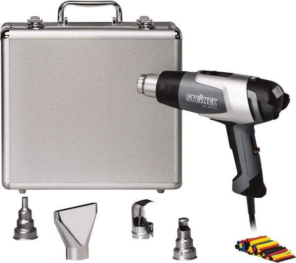 Steinel - 120 to 1,150°F Heat Setting, 4 to 13 CFM Air Flow, Heat Gun Kit - 120 Volts, 13.3 Amps, 1,600 Watts, 6' Cord Length - USA Tool & Supply