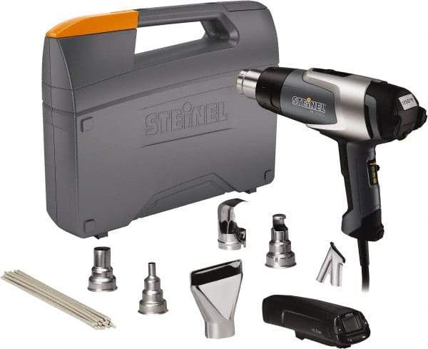 Steinel - 120 to 1,150°F Heat Setting, 4 to 13 CFM Air Flow, Heat Gun Kit - 120 Volts, 13.3 Amps, 1,600 Watts, 6' Cord Length - USA Tool & Supply