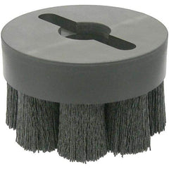 Weiler - 4" 120 Grit Ceramic Crimped Disc Brush - Fine Grade, Drive Arbor Connector, 1-1/2" Trim Length, 1-1/4" Arbor Hole - USA Tool & Supply