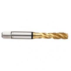 12-24 2B 2-Flute Cobalt Black Ring Semi-Bottoming 45 degree Spiral Flute Tap-TiN - USA Tool & Supply