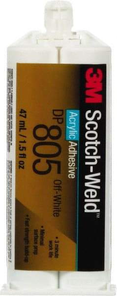 3M - 48.5 mL Cartridge Two Part Acrylic Adhesive - 3 to 4 min Working Time - USA Tool & Supply