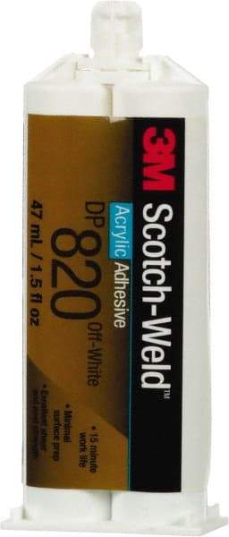 3M - 48.5 mL Cartridge Two Part Acrylic Adhesive - 15 to 20 min Working Time - USA Tool & Supply