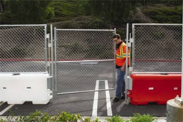 VizCon - 72" High x 6' Long x 72" Wide Barrier Gate Panel - Galvanized Finish, Silver, Use with 45032-O, 45032-W - USA Tool & Supply