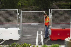 VizCon - 72" High x 6' Long x 72" Wide Barrier Gate Panel - Galvanized Finish, Silver, Use with 45032-O, 45032-W - USA Tool & Supply