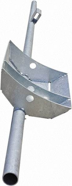 VizCon - 5" High x 12" Long x 6-1/2" Wide Barrier Fence Fork - Galvanized Finish, Silver, Use with 45032-O, 45032-W - USA Tool & Supply