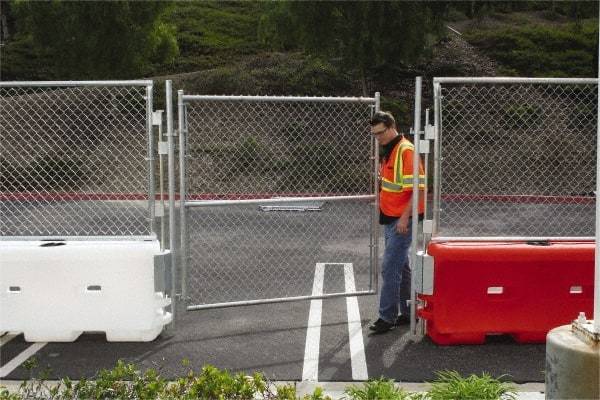 VizCon - 72" High x 6' Long x 72" Wide Barrier Gate Kit - Galvanized Finish, Silver, Use with 45032-O, 45032-W - USA Tool & Supply
