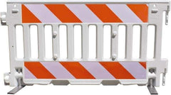 VizCon - 7-3/4" High x 52" Long x 3/32" Wide Barrier Reflective Sheeting - Vinyl, Uncoated, Orange/White, Use with 57000 - USA Tool & Supply