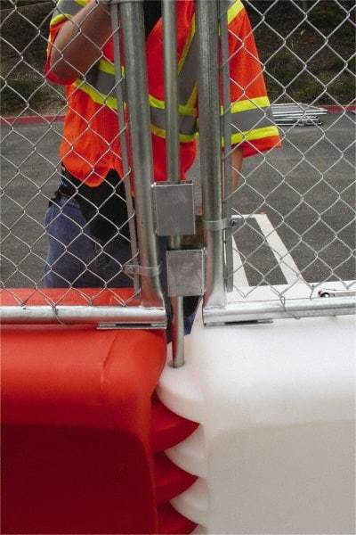 VizCon - 72" High x 6' Long x 1-1/2" Wide Barrier Connector Pin - Galvanized Finish, Silver, Use with 45032-O, 45032-W - USA Tool & Supply