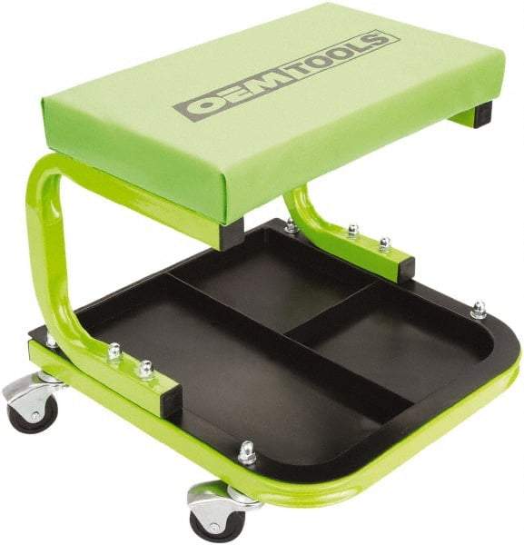 OEM Tools - 330 Lb Capacity, 4 Wheel Creeper Seat with Tray - Steel, 14-1/4" High x 14" Wide - USA Tool & Supply