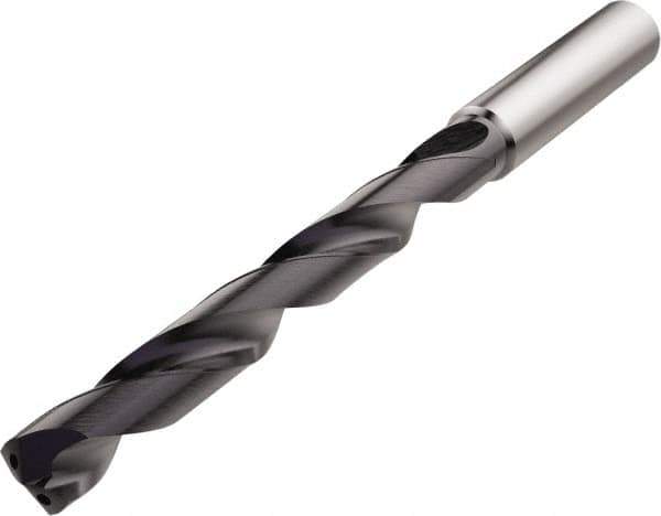 Seco - 5.5mm 140° Solid Carbide Jobber Drill - TiAlN Finish, Right Hand Cut, Spiral Flute, Straight Shank, 94mm OAL, Cone Relief Point - USA Tool & Supply