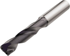 Seco - 9.9mm 140° Spiral Flute Solid Carbide Screw Machine Drill Bit - USA Tool & Supply