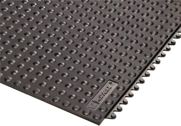 Notrax - 3' Long x 3' Wide x 5/8" Thick, Anti-Fatigue Modular Matting Tiles - 4 Interlocking Sides, Black, For Dry Areas, Series 460 - USA Tool & Supply