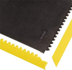 Notrax - 3' Long x 2" Wide x 1/2" Thick, Anti-Fatigue Modular Matting Tiles - Male, 4 Interlocking Sides, Yellow, For Dry Areas, Series 041 - USA Tool & Supply