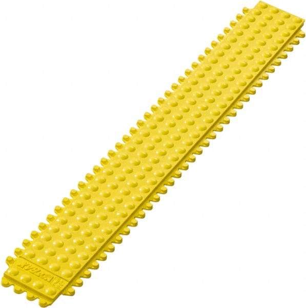 Notrax - 3' Long x 3" Wide x 5/8" Thick, Anti-Fatigue Modular Matting Tiles - Male, 4 Interlocking Sides, Yellow, For Dry Areas, Series 469 - USA Tool & Supply