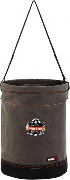 Ergodyne - 1 Pocket Gray Canvas Tool Bucket - 12-1/2" Wide x 12-1/2" Deep x 17" High - USA Tool & Supply