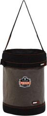 Ergodyne - 1 Pocket Gray & Black Canvas Tool Bucket - 12-1/2" Wide x 12-1/2" Deep x 17" High - USA Tool & Supply