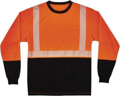 Ergodyne - Size M, Orange/Black, High Visibility, Long Sleeve T-Pocket, - 36 to 38" Chest, 1 Pocket, Polyester - USA Tool & Supply