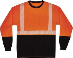 Ergodyne - Size 4XL, Orange/Black, High Visibility, Long Sleeve T-Pocket, - 54 to 58" Chest, 1 Pocket, Polyester - USA Tool & Supply