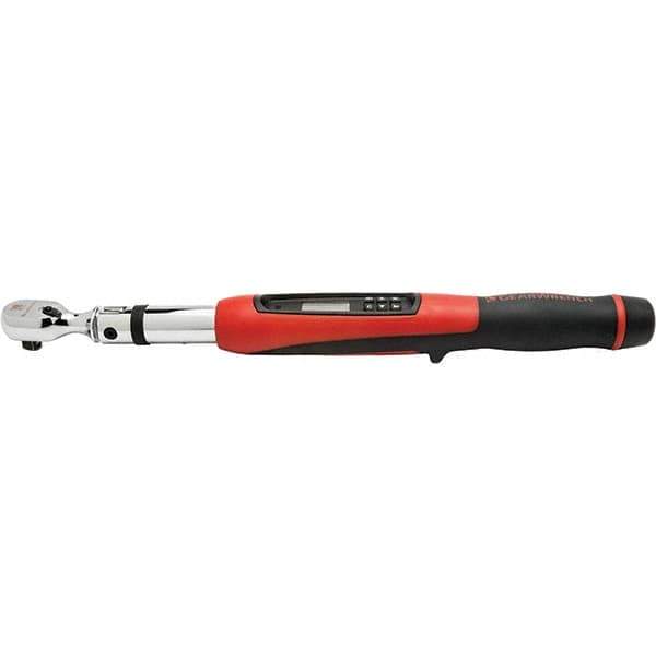 GearWrench - 1/2" Drive Electronic Torque Wrench - 34 N/m to 340 N/m Torque, 25" OAL, 0.1 N/m Graduation, Angle Head - USA Tool & Supply