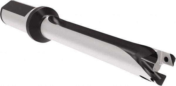 Allied Machine and Engineering - Series 20, 20 to 21.99mm Diam, 25mm Diam Straight Shank with Flange, Straight Flute Spade Drill - 153.9mm Max Depth, 246.9mm OAL, Standard Length, Through Coolant - USA Tool & Supply