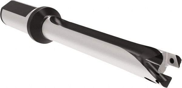 Allied Machine and Engineering - Series 20, 20 to 21.99mm Diam, 1" Diam Straight Shank with Flange, Straight Flute Spade Drill - 6-1/16" Max Depth, 7.365" Body Length, 9.8" OAL, Standard Length, Through Coolant - USA Tool & Supply