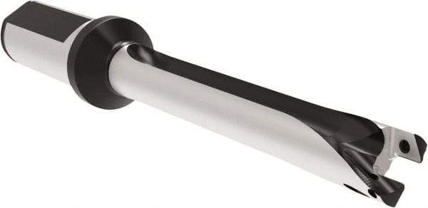 Allied Machine and Engineering - Series 18, 18 to 19.99mm Diam, 25mm Diam Straight Shank with Flange, Straight Flute Spade Drill - 199.9mm Max Depth, 292.7mm OAL, Long Length, Through Coolant - USA Tool & Supply