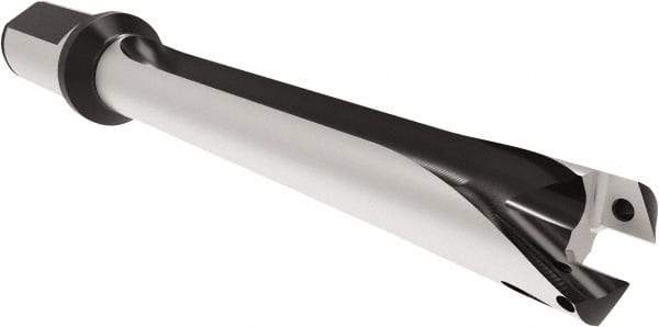 Allied Machine and Engineering - Series 26, 26 to 28.99mm Diam, 32mm Diam Straight Shank with Flange, Straight Flute Spade Drill - 202.9mm Max Depth, 307.4mm OAL, Standard Length, Through Coolant - USA Tool & Supply