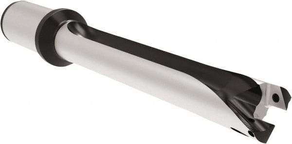 Allied Machine and Engineering - Series 26, 26 to 28.99mm Diam, 32mm Diam Straight Shank with Flange, Straight Flute Spade Drill - 289.9mm Max Depth, 394.4mm OAL, Long Length, Through Coolant - USA Tool & Supply