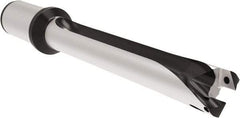 Allied Machine and Engineering - Series 26, 26 to 28.99mm Diam, 32mm Diam Straight Shank with Flange, Straight Flute Spade Drill - 202.9mm Max Depth, 307.4mm OAL, Standard Length, Through Coolant - USA Tool & Supply