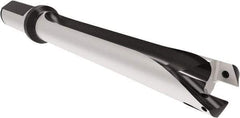 Allied Machine and Engineering - Series 24, 24 to 25.99mm Diam, 1" Diam Straight Shank with Flange, Straight Flute Spade Drill - 10.2323" Max Depth, 11.582" Body Length, 14-1/32" OAL, Long Length, Through Coolant - USA Tool & Supply