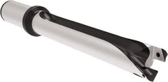 Allied Machine and Engineering - Series 24, 24 to 25.99mm Diam, 1" Diam Straight Shank with Flange, Straight Flute Spade Drill - 10.2323" Max Depth, 11.582" Body Length, 14-1/32" OAL, Long Length, Through Coolant - USA Tool & Supply