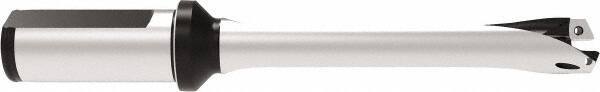 Allied Machine and Engineering - Series 20, 20 to 21.99mm Diam, 25mm Diam Straight Shank with Flange, Straight Flute Spade Drill - 110mm Max Depth, 202.9mm OAL, Standard Length, Through Coolant - USA Tool & Supply
